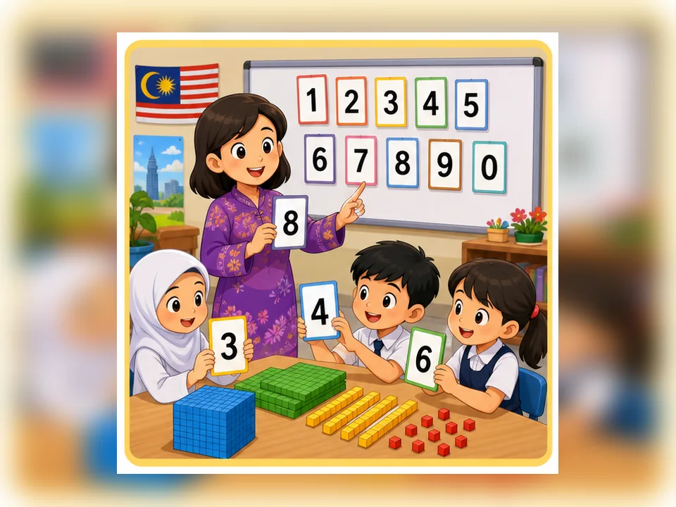 Ilustrasi kartun Matematik Tahun 2 Unit 1 Muka 1: Kenal Nombor Hingga 1000