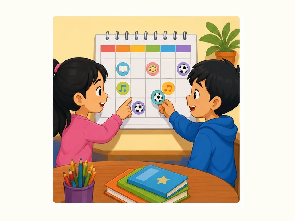 Ilustrasi kartun Matematik Tahun 3 Unit 5 Muka 4: Penyelesaian Masalah Masa