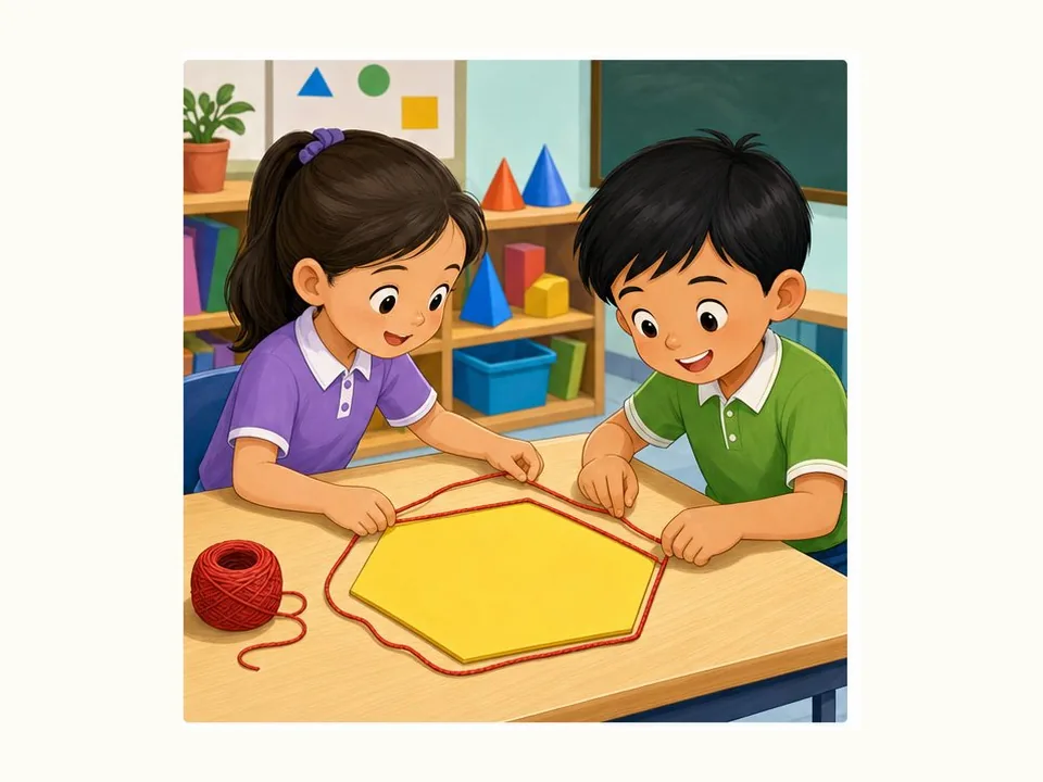 Ilustrasi kartun Matematik Tahun 3 Unit 7 Muka 2: Perimeter