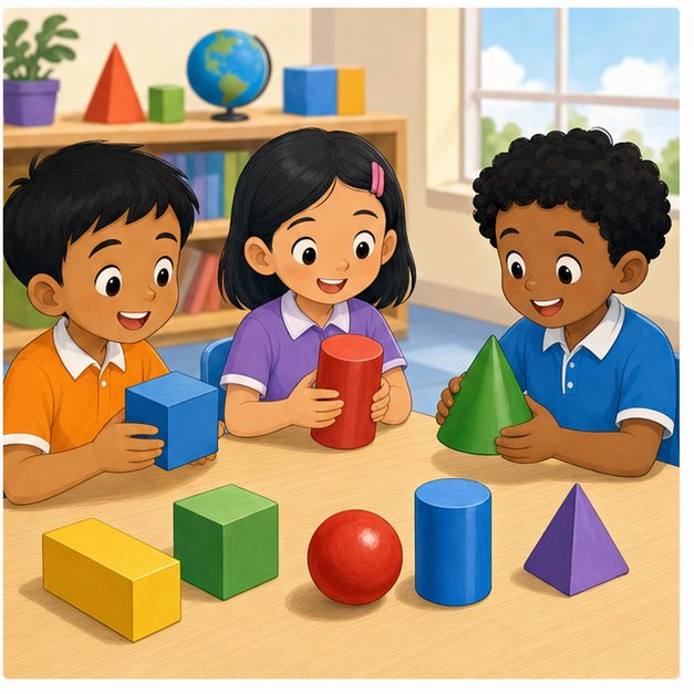 Murid meneroka bentuk tiga dimensi