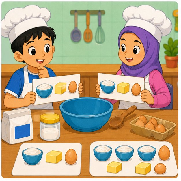 Murid memahami kadaran mudah menggunakan bahan resipi