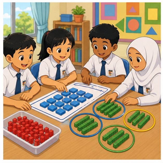 Visual operasi darab dan bahagi