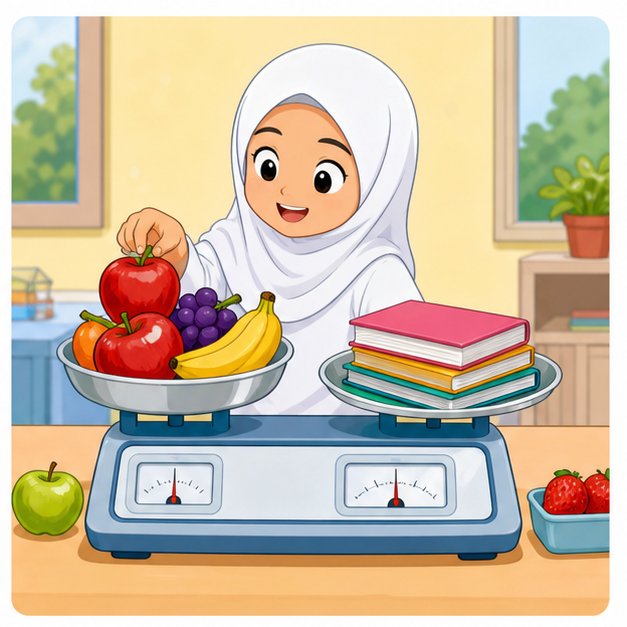 Visual jisim kilogram dan gram