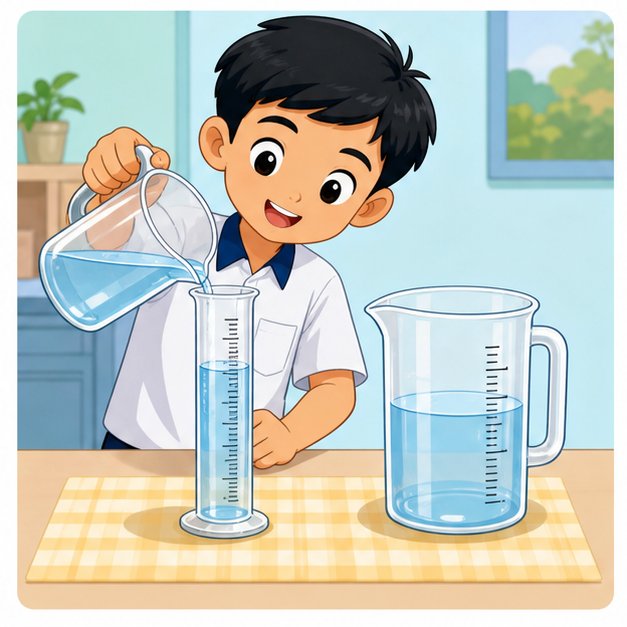 Visual isi padu liter dan mililiter