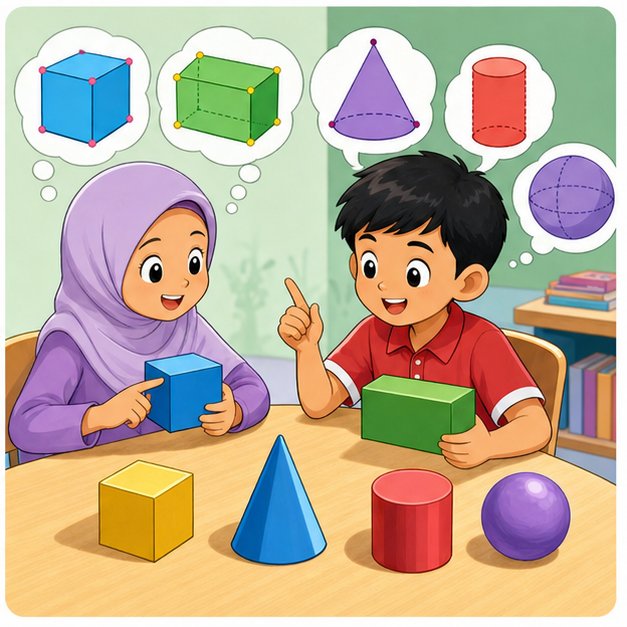 Visual ciri bentuk tiga dimensi