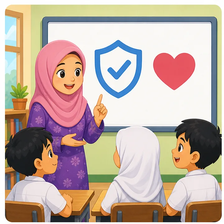 Kartun nota Pendidikan Islam Tahun 6 Unit 7 muka 1