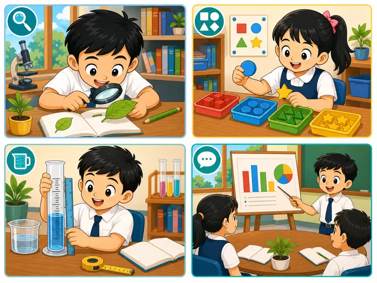 Murid menggunakan kemahiran proses sains