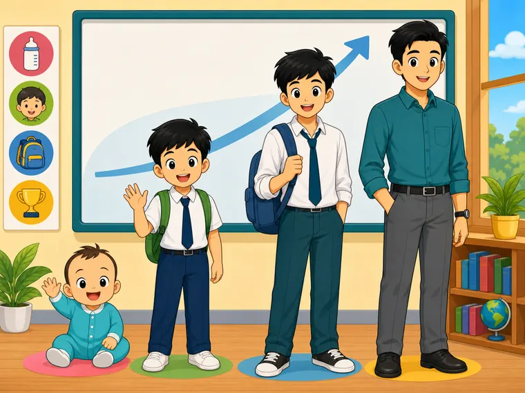 Peringkat tumbesaran manusia dari bayi hingga dewasa