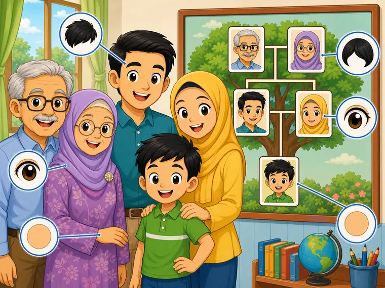 Keluarga menunjukkan contoh ciri yang diwarisi