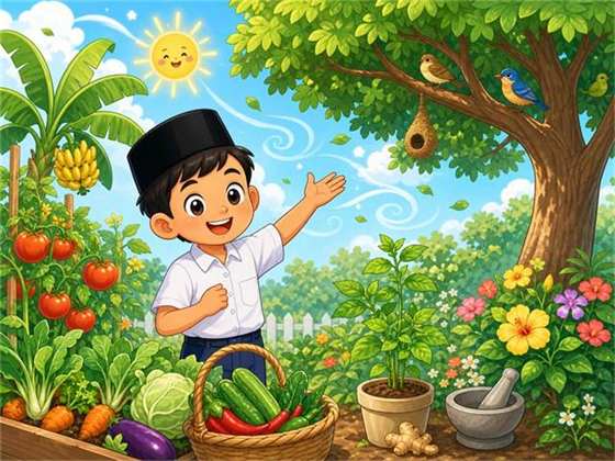 Kartun kepentingan tumbuh-tumbuhan kepada manusia dan haiwan
