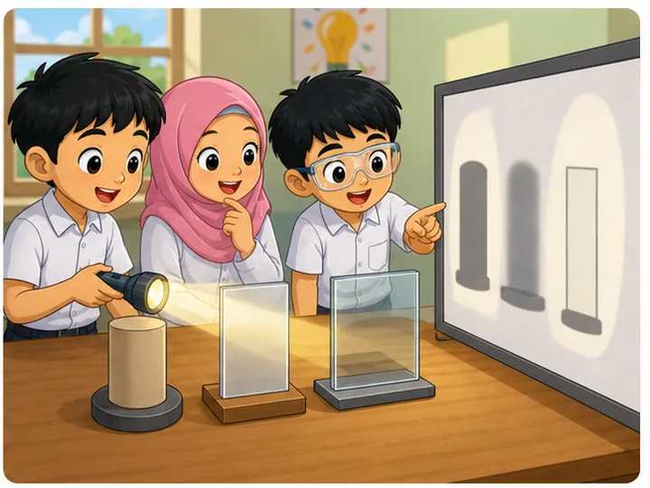 Eksperimen objek legap lut sinar dan lut cahaya