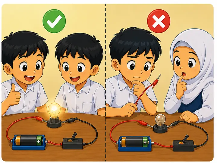 Perbandingan litar lengkap dan litar tidak lengkap