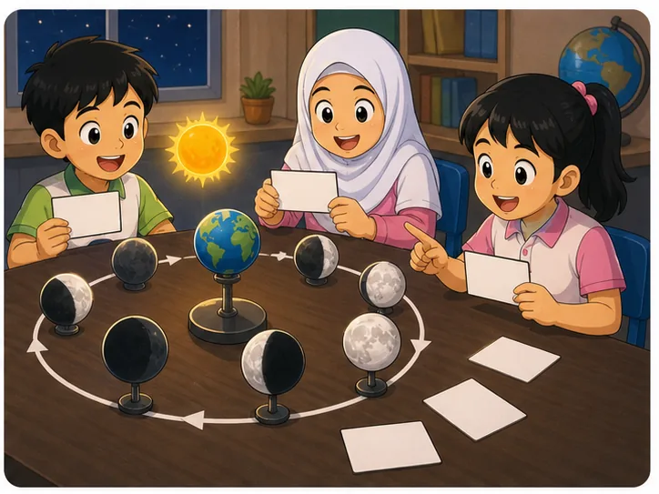 Model fasa Bulan di dalam kelas