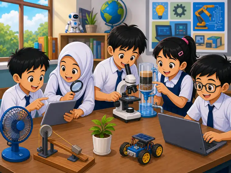 Visual kartun Sains Tahun 6 Unit 13 muka 1