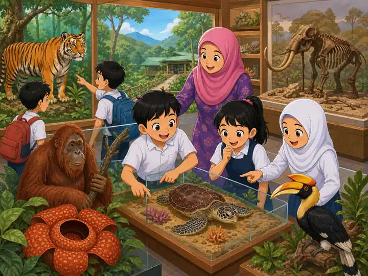 Murid belajar haiwan dan tumbuhan terancam di pusat pendidikan alam