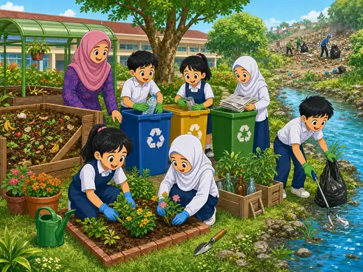 Visual kartun Sains Tahun 6 Unit 9 muka 4