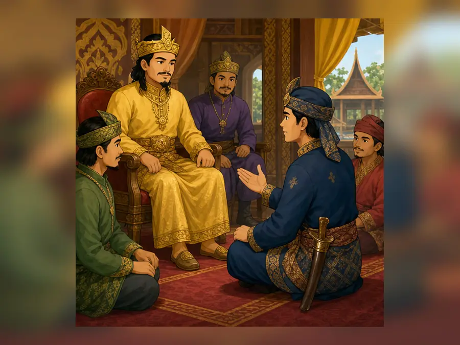 Ilustrasi kartun Sejarah Tahun 4 Unit 11 Muka 3