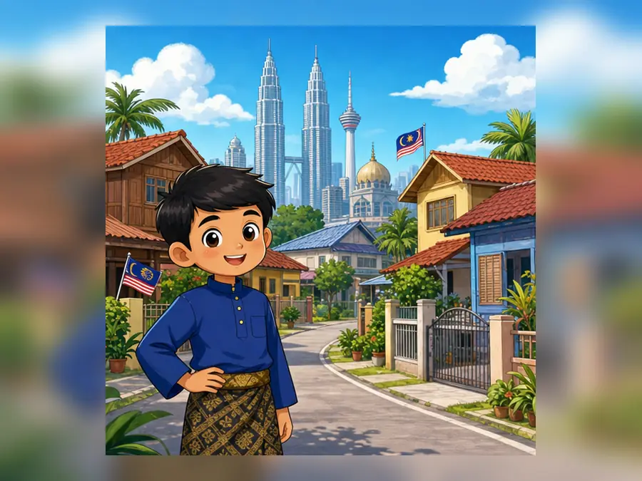 Ilustrasi kartun Sejarah Tahun 4 Unit 4 Muka 1