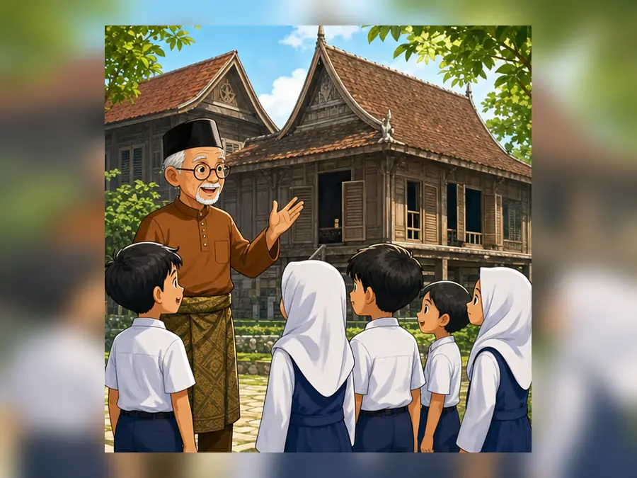 Ilustrasi kartun Sejarah Tahun 4 Unit 4 Muka 3