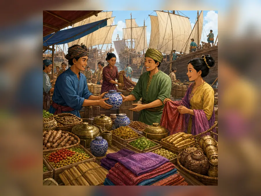 Ilustrasi kartun Sejarah Tahun 4 Unit 7 Muka 3