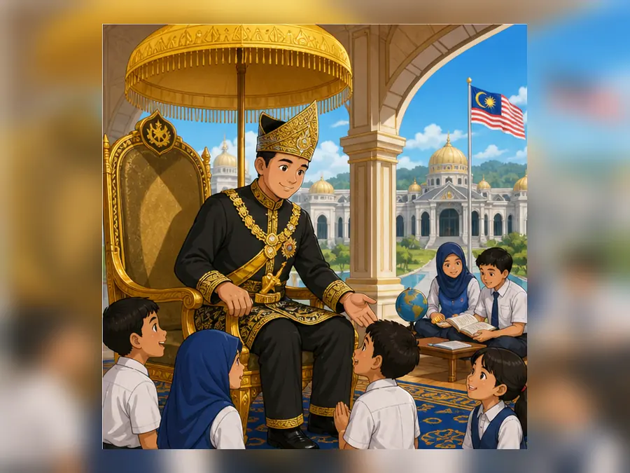 Ilustrasi kartun Sejarah Tahun 5 Unit 1 Muka 1