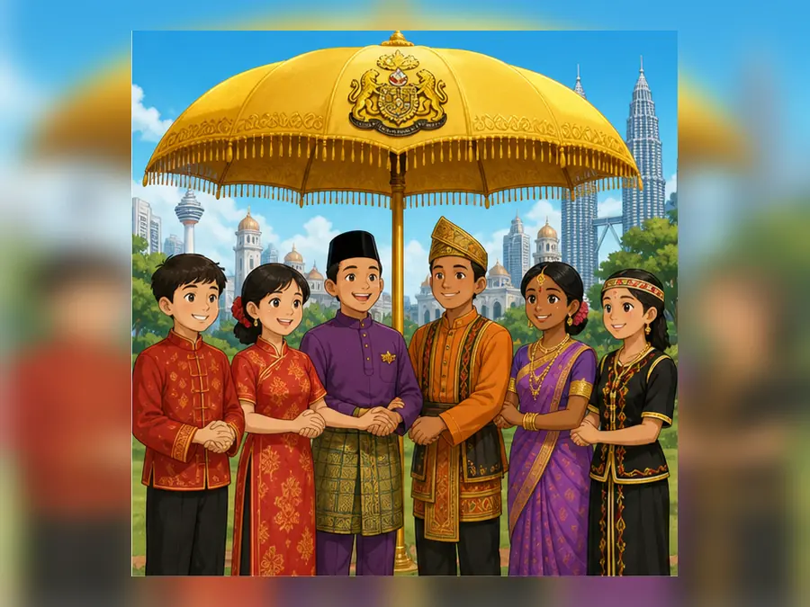Ilustrasi kartun Sejarah Tahun 5 Unit 1 Muka 3