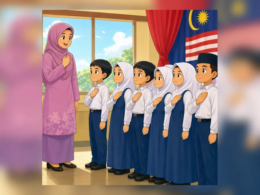 Ilustrasi kartun Sejarah Tahun 5 Unit 10 Muka 4