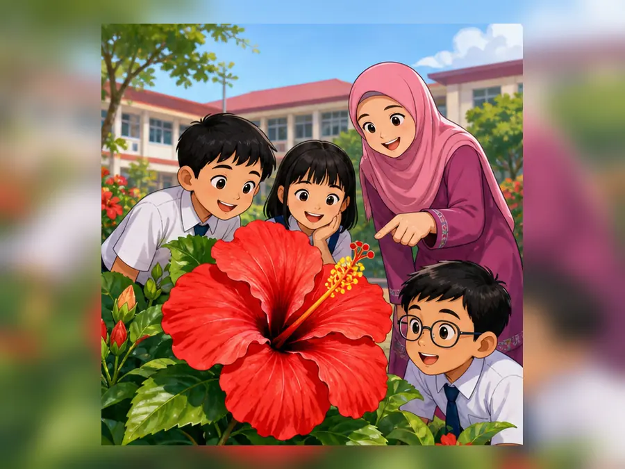 Ilustrasi kartun Sejarah Tahun 5 Unit 12 Muka 1