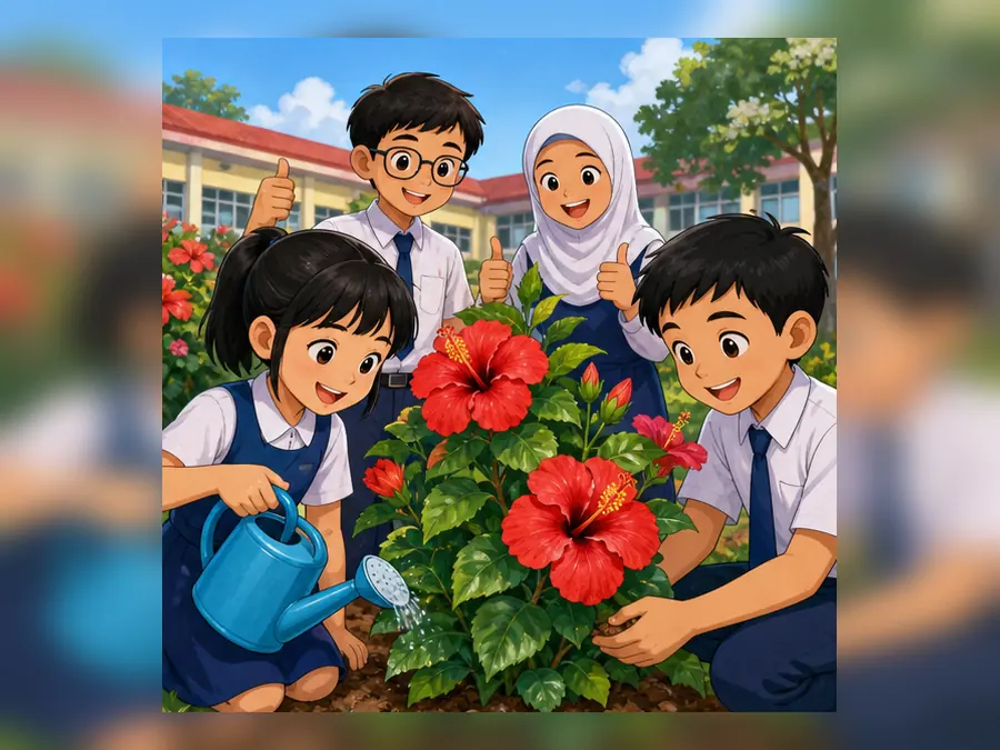 Ilustrasi kartun Sejarah Tahun 5 Unit 12 Muka 4