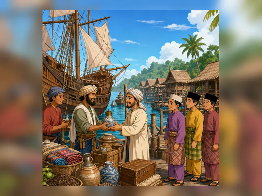 Ilustrasi kartun Sejarah Tahun 5 Unit 2 Muka 2