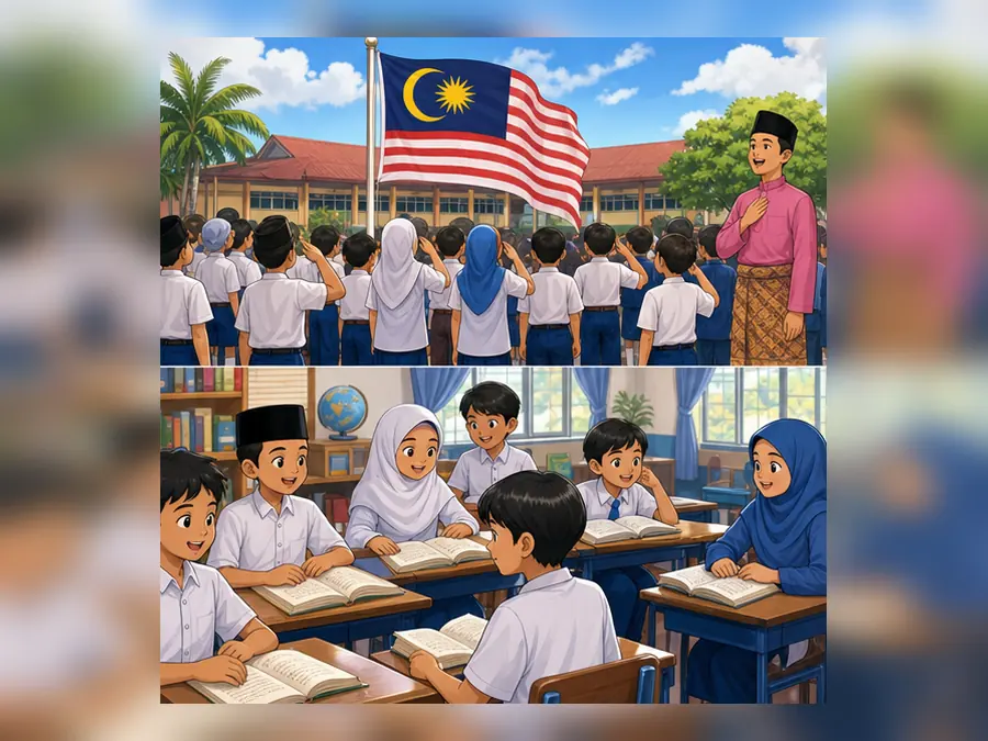 Ilustrasi kartun Sejarah Tahun 5 Unit 3 Muka 3