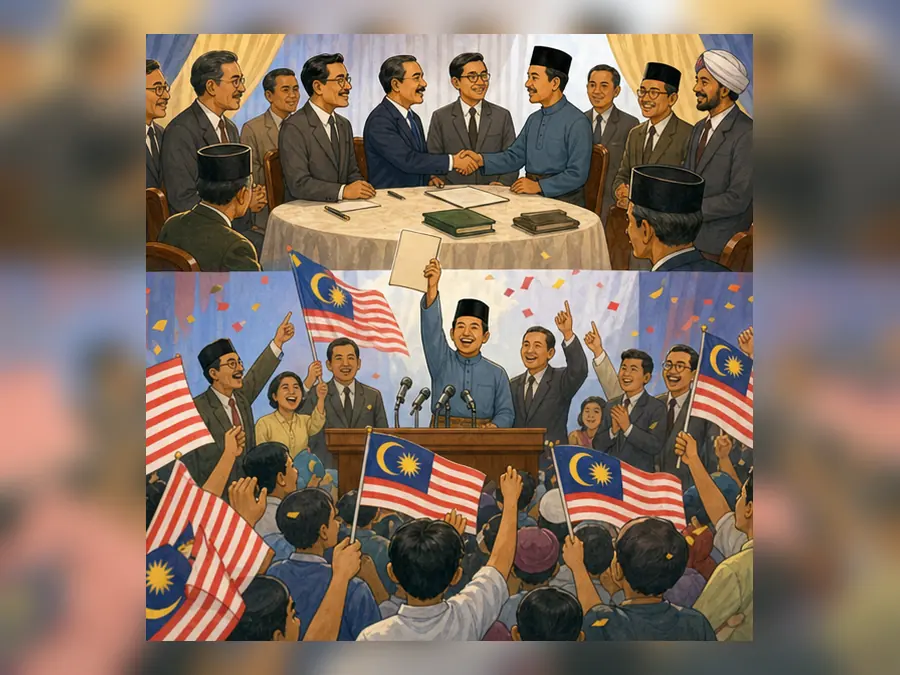 Ilustrasi kartun Sejarah Tahun 5 Unit 6 Muka 3