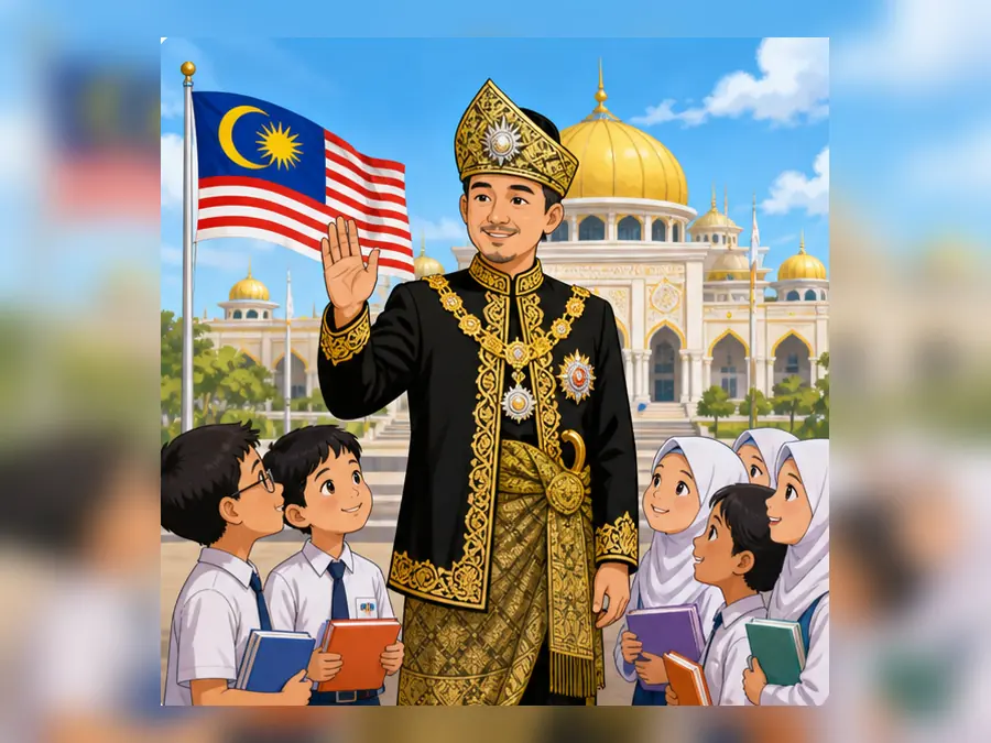 Ilustrasi kartun Sejarah Tahun 5 Unit 7 Muka 1