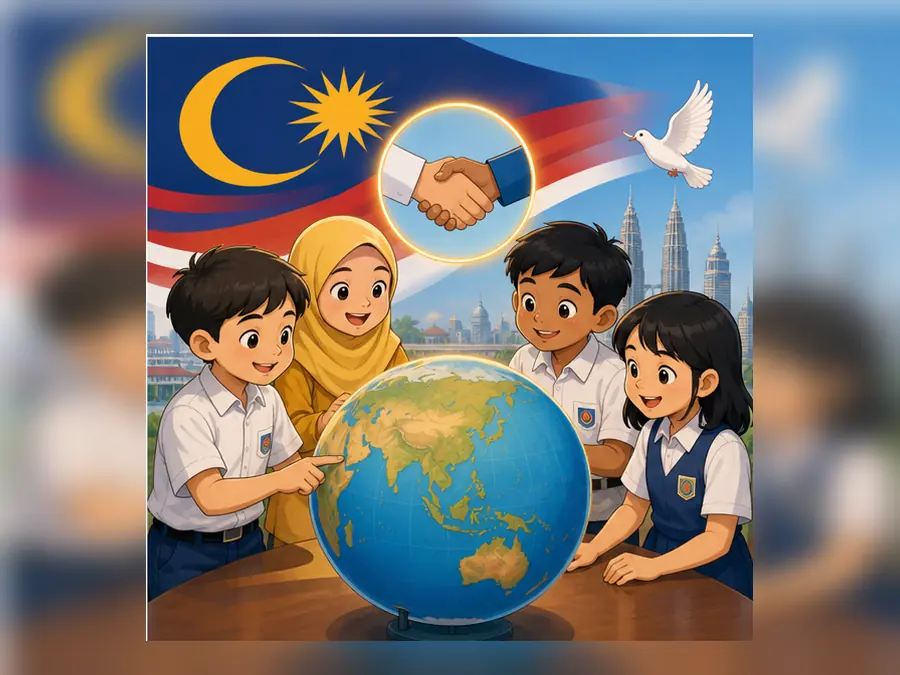Ilustrasi kartun Sejarah Tahun 6 Unit 10 Muka 1
