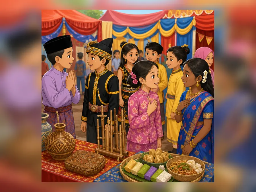 Ilustrasi kartun Sejarah Tahun 6 Unit 4 Muka 3