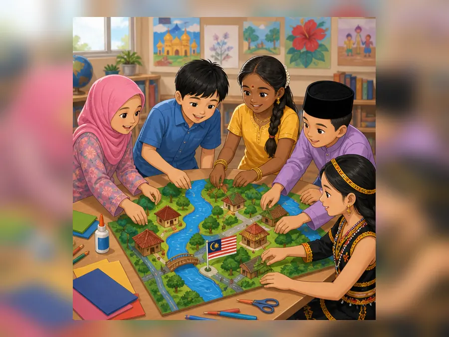 Ilustrasi kartun Sejarah Tahun 6 Unit 4 Muka 4