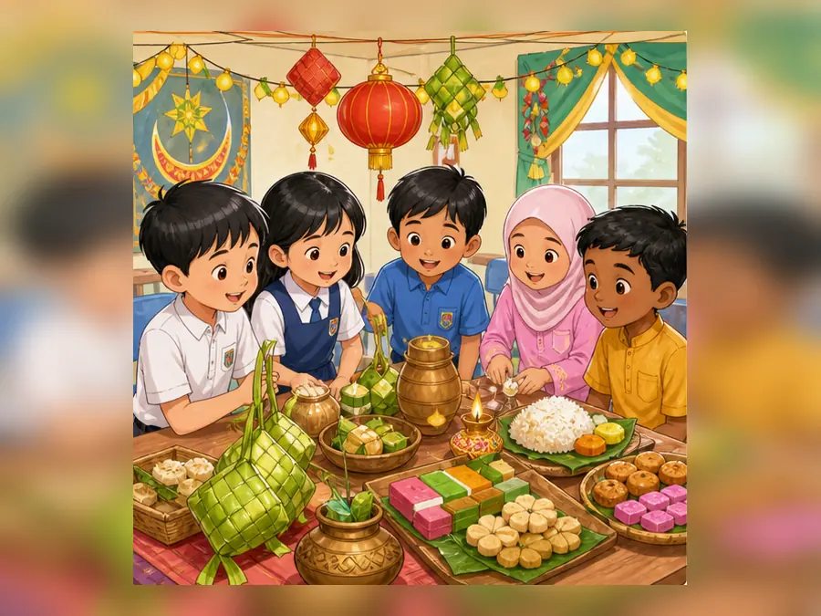 Ilustrasi kartun Sejarah Tahun 6 Unit 6 Muka 1