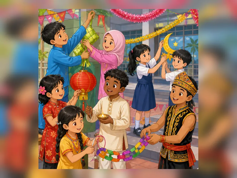 Ilustrasi kartun Sejarah Tahun 6 Unit 6 Muka 4