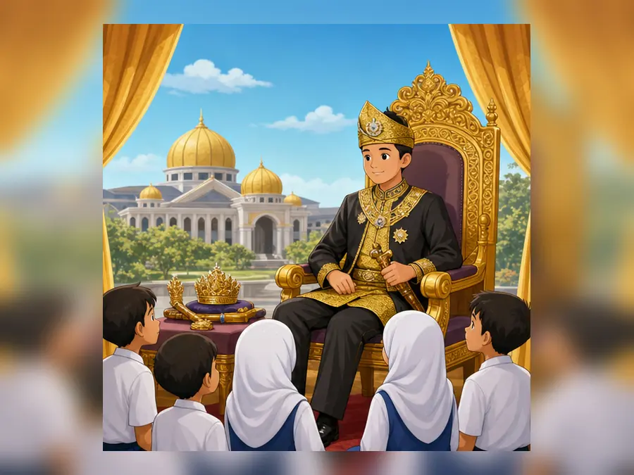 Ilustrasi kartun Sejarah Tahun 6 Unit 7 Muka 2