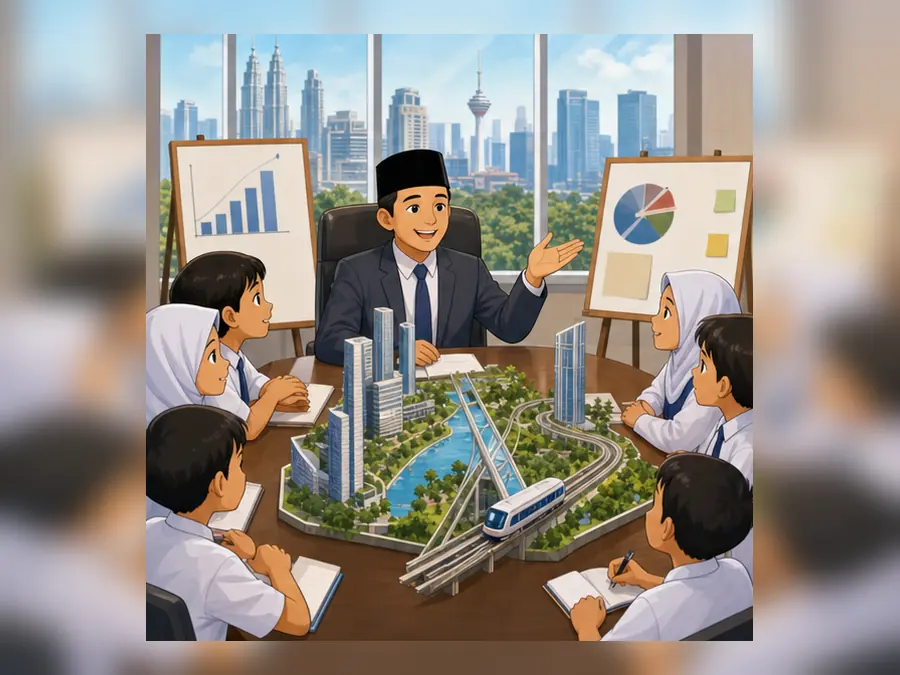Ilustrasi kartun Sejarah Tahun 6 Unit 7 Muka 3