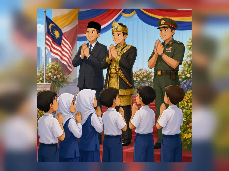 Ilustrasi kartun Sejarah Tahun 6 Unit 7 Muka 4