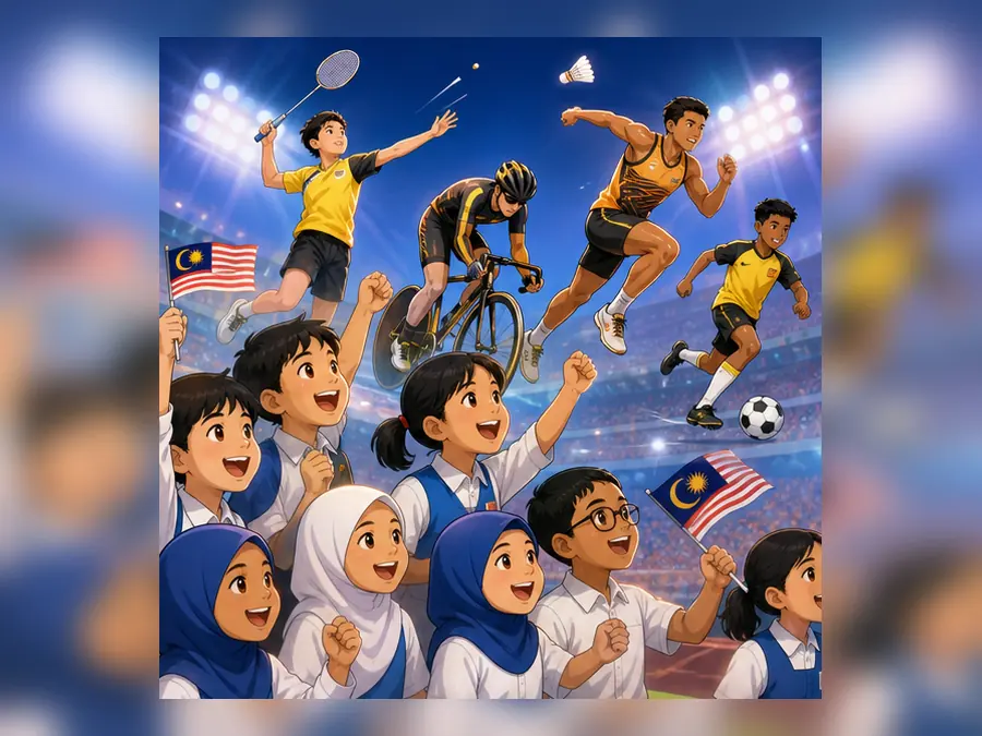 Ilustrasi kartun Sejarah Tahun 6 Unit 9 Muka 1